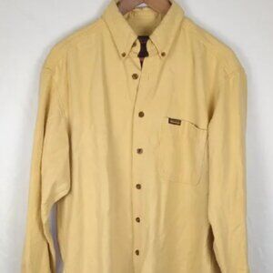 WOOLRICH John Rich & Bros Men's Long Sleeve Yellow Fleece Shirt